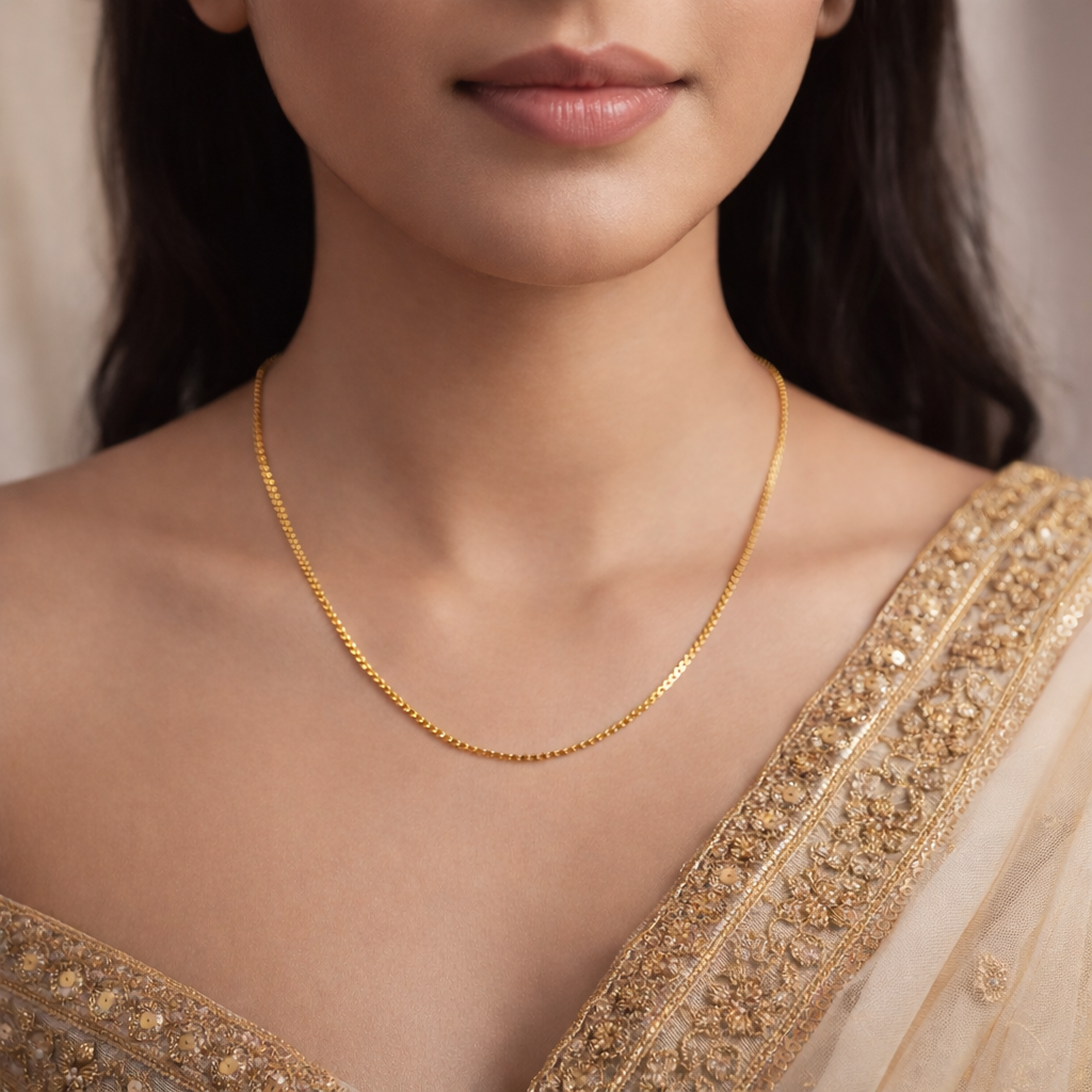 Stainless steel gold snake herringbone necklace chains