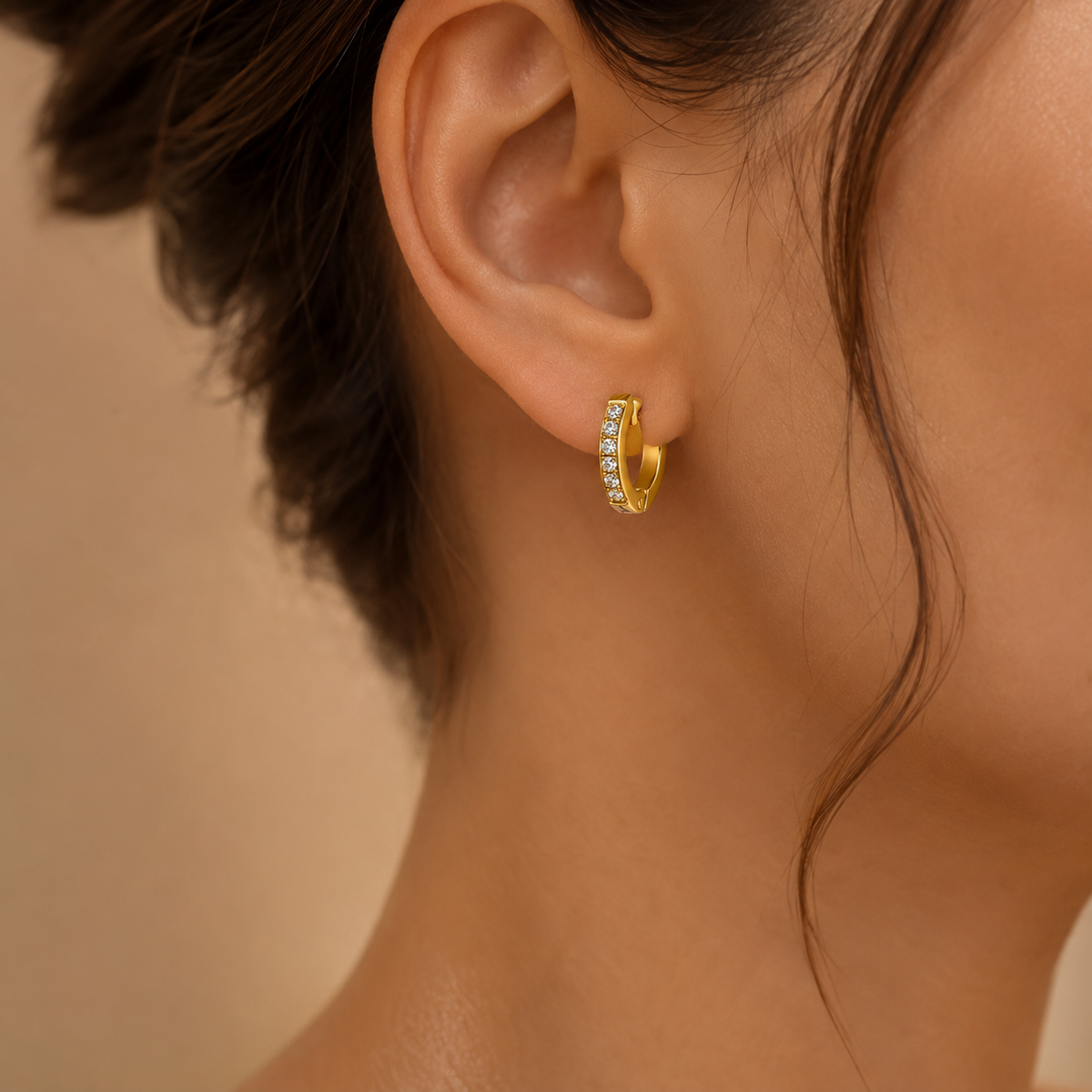 Celeste crystal huggie earrings