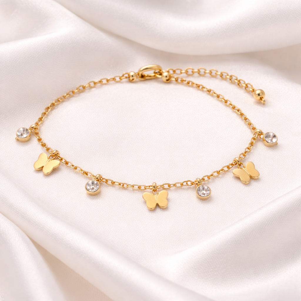 Golden Whisper Butterfly Bracelet