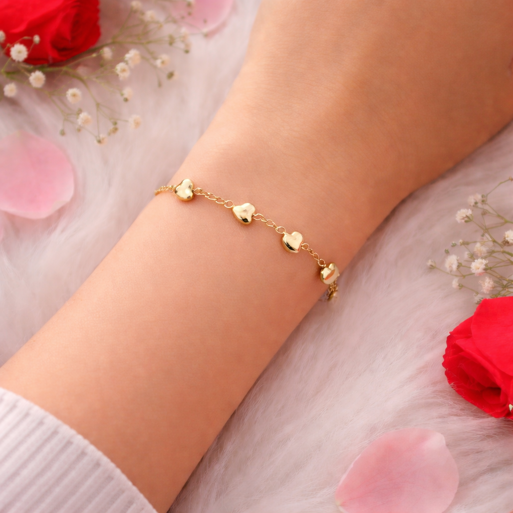 Multi Heart Gold Bracelet