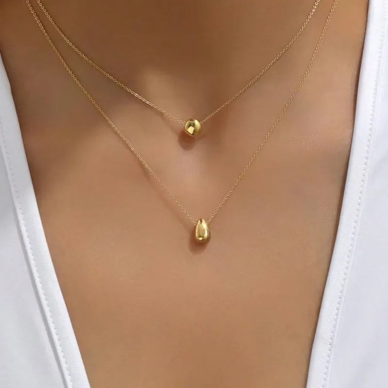 Aurora Duo Layered Gold Necklace