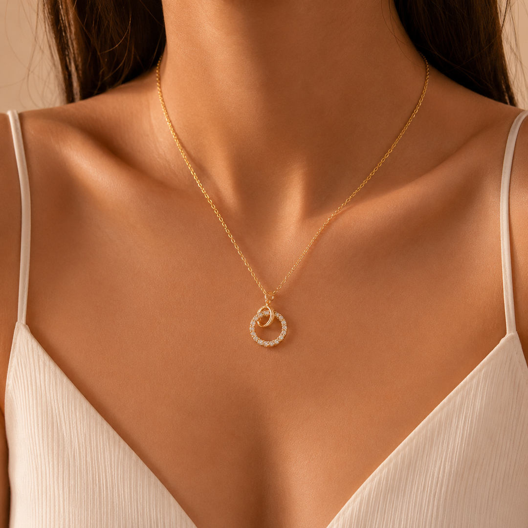 Luna Halo Crystal Necklace