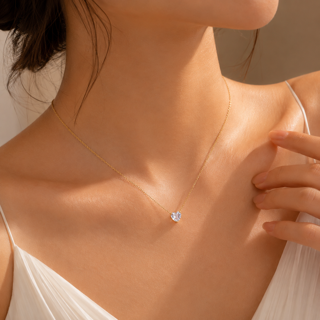 Amour Heart Crystal Necklace