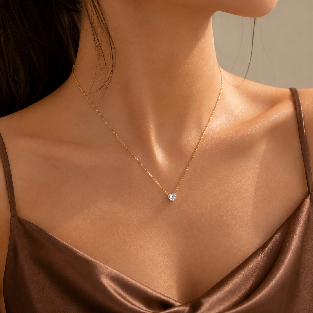 Amour Heart Crystal Necklace