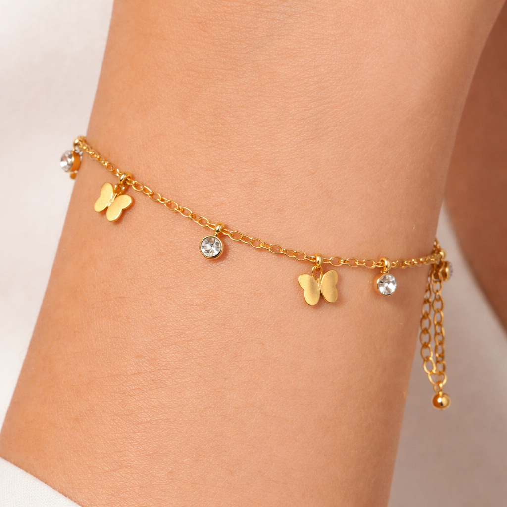 Golden Whisper Butterfly Bracelet