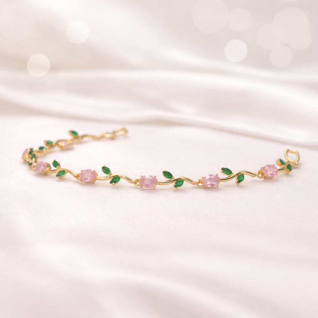 Pink Tulip Vine Bracelet