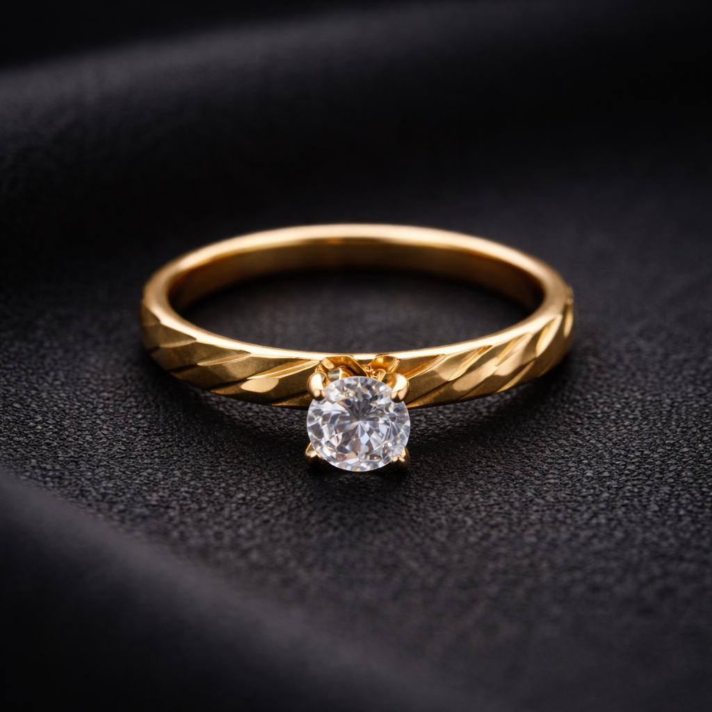Promise Rings Inset Stone Minimalist Crystal Stone Promise Ring – Zarinoor