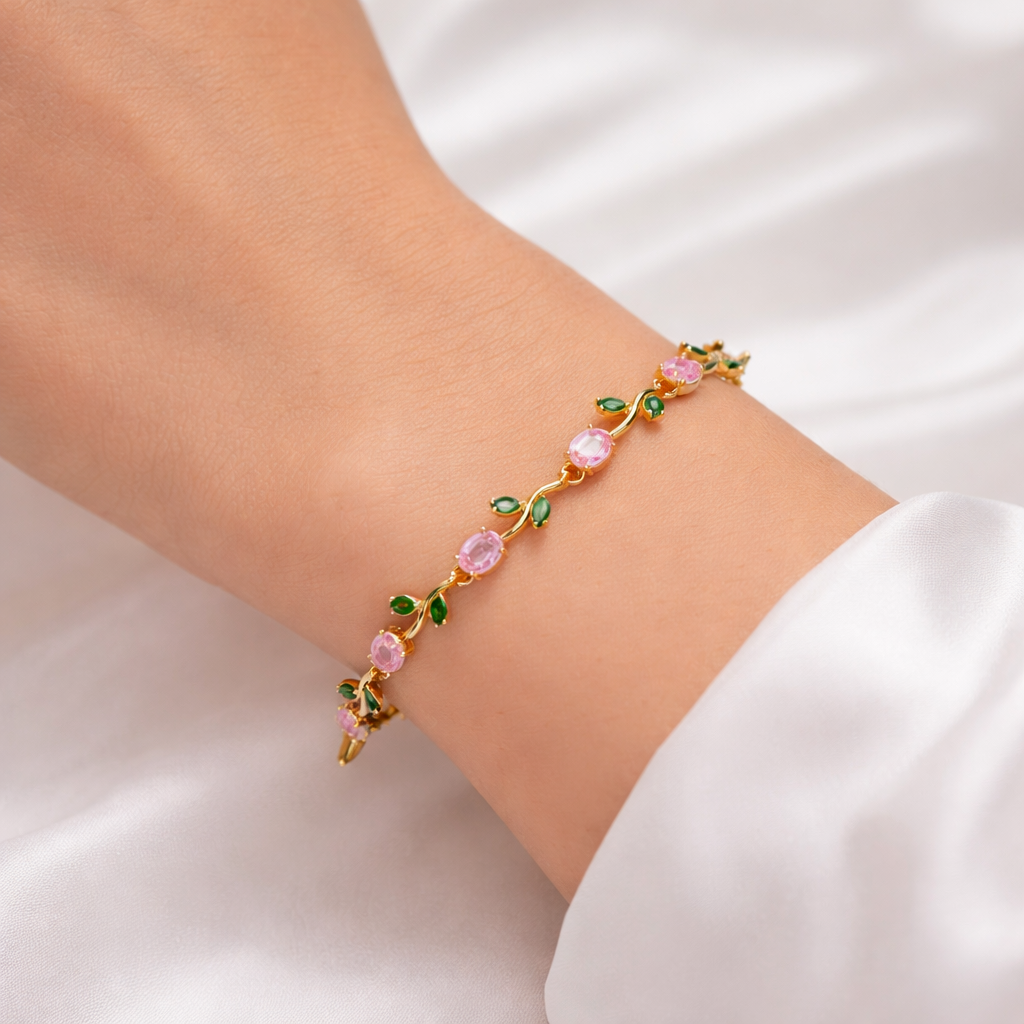 Pink Tulip Vine Bracelet
