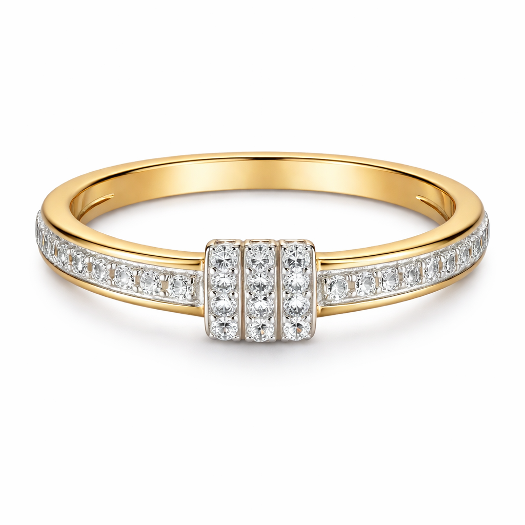 Elegant Triple Loop Crystal Ring