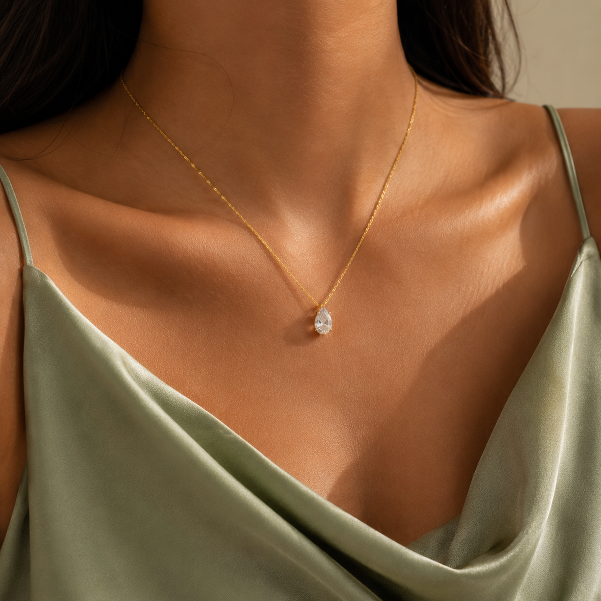 Aurora teardrop necklace