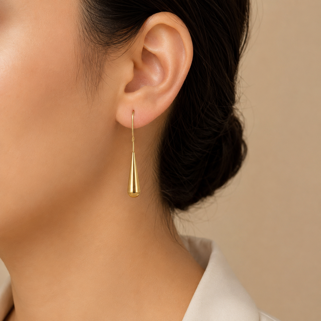 Golden Teardrop Dangle Earrings