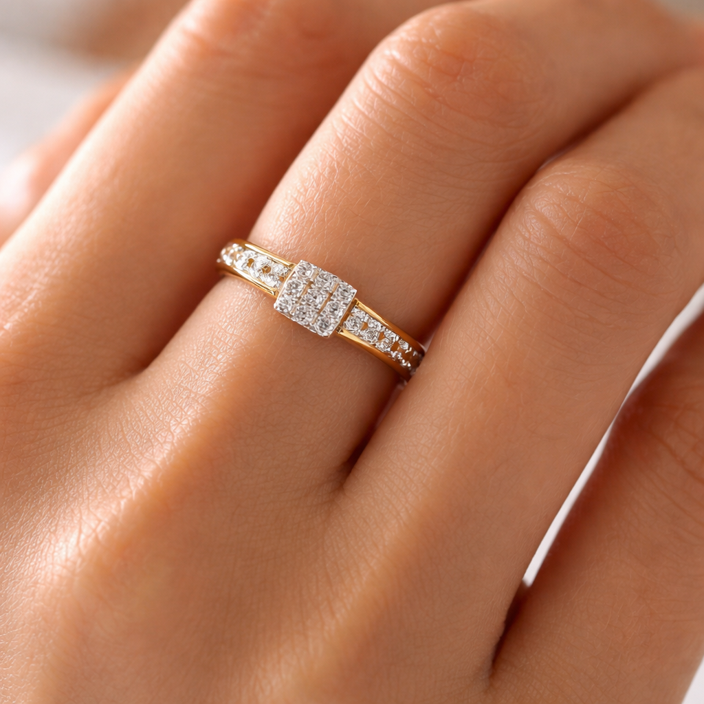 Elegant Triple Loop Crystal Ring