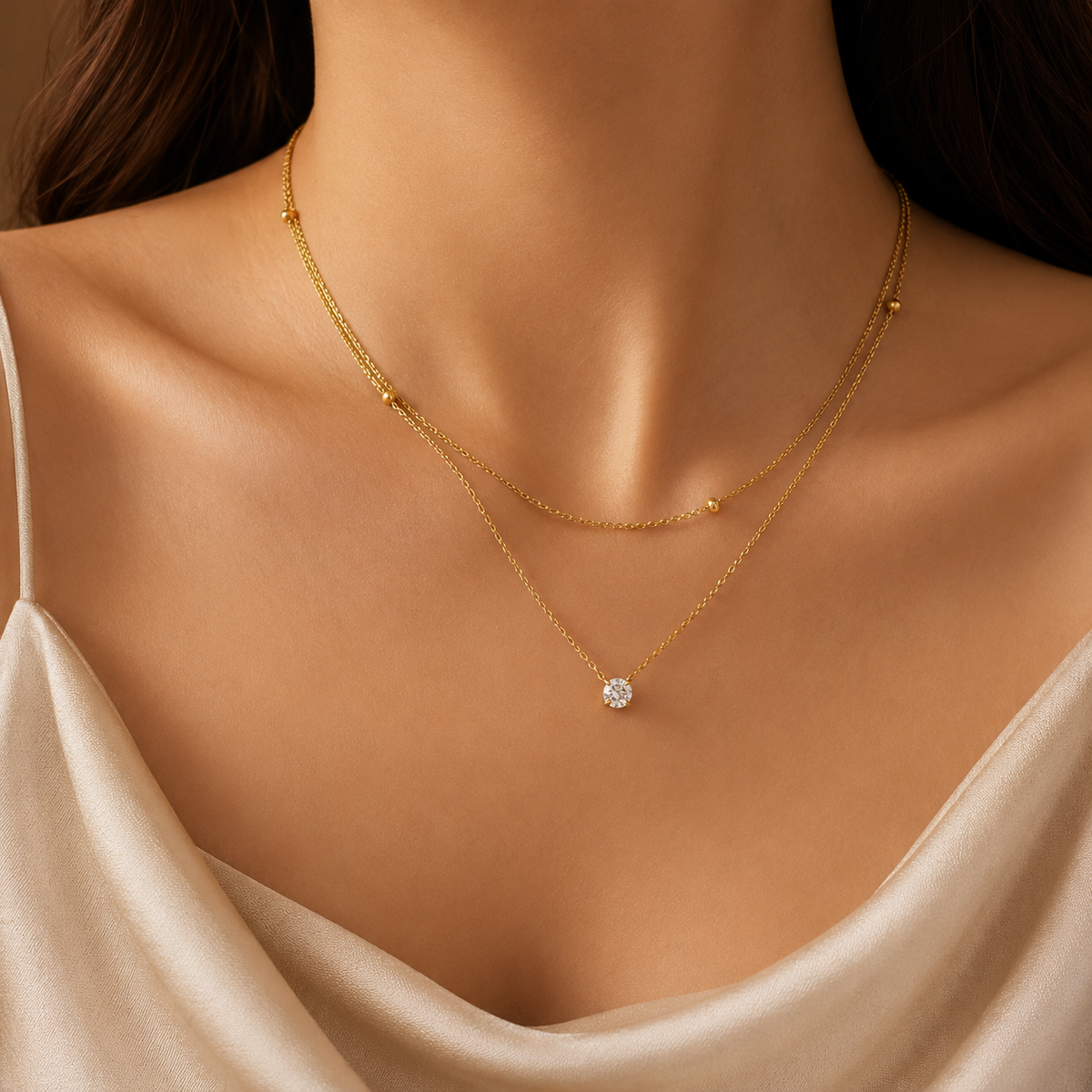 Celestial spark layered necklace