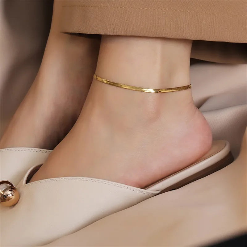 Luxe Herringbone Anklet