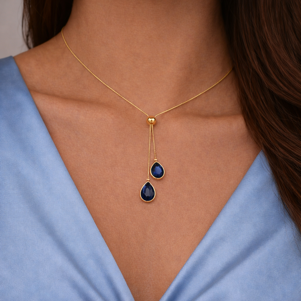 Midnight drop adjustable necklace