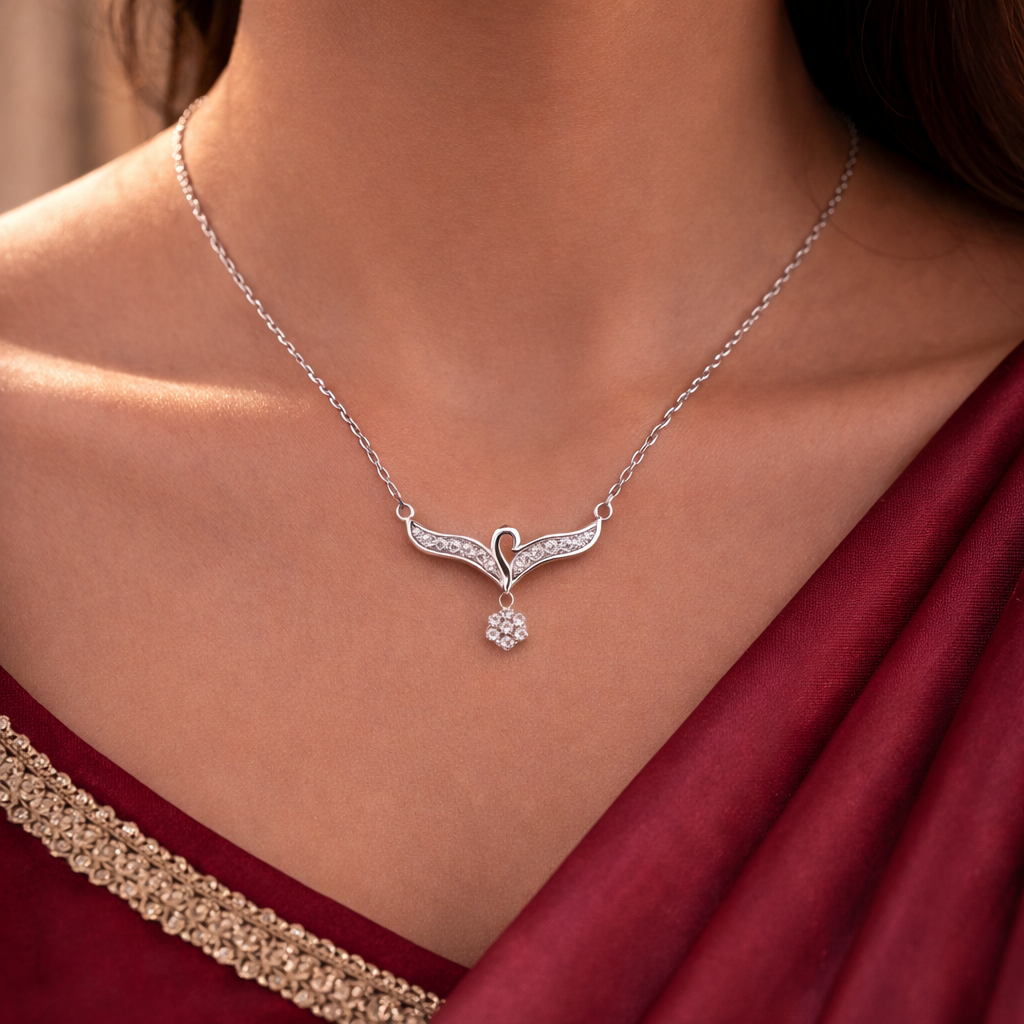 Silver Grace Wing Necklace
