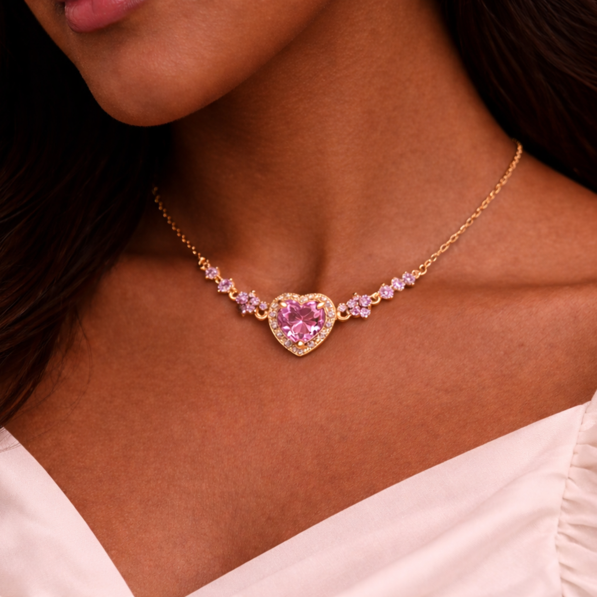 Blush heart radiance necklace