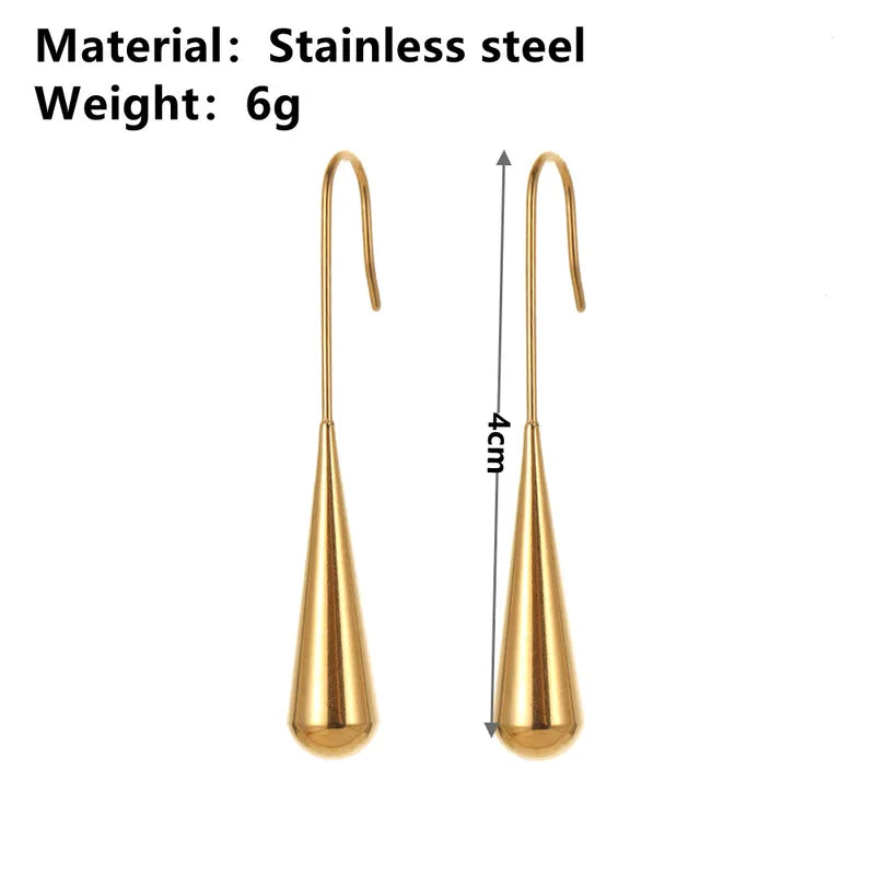 Golden Teardrop Dangle Earrings