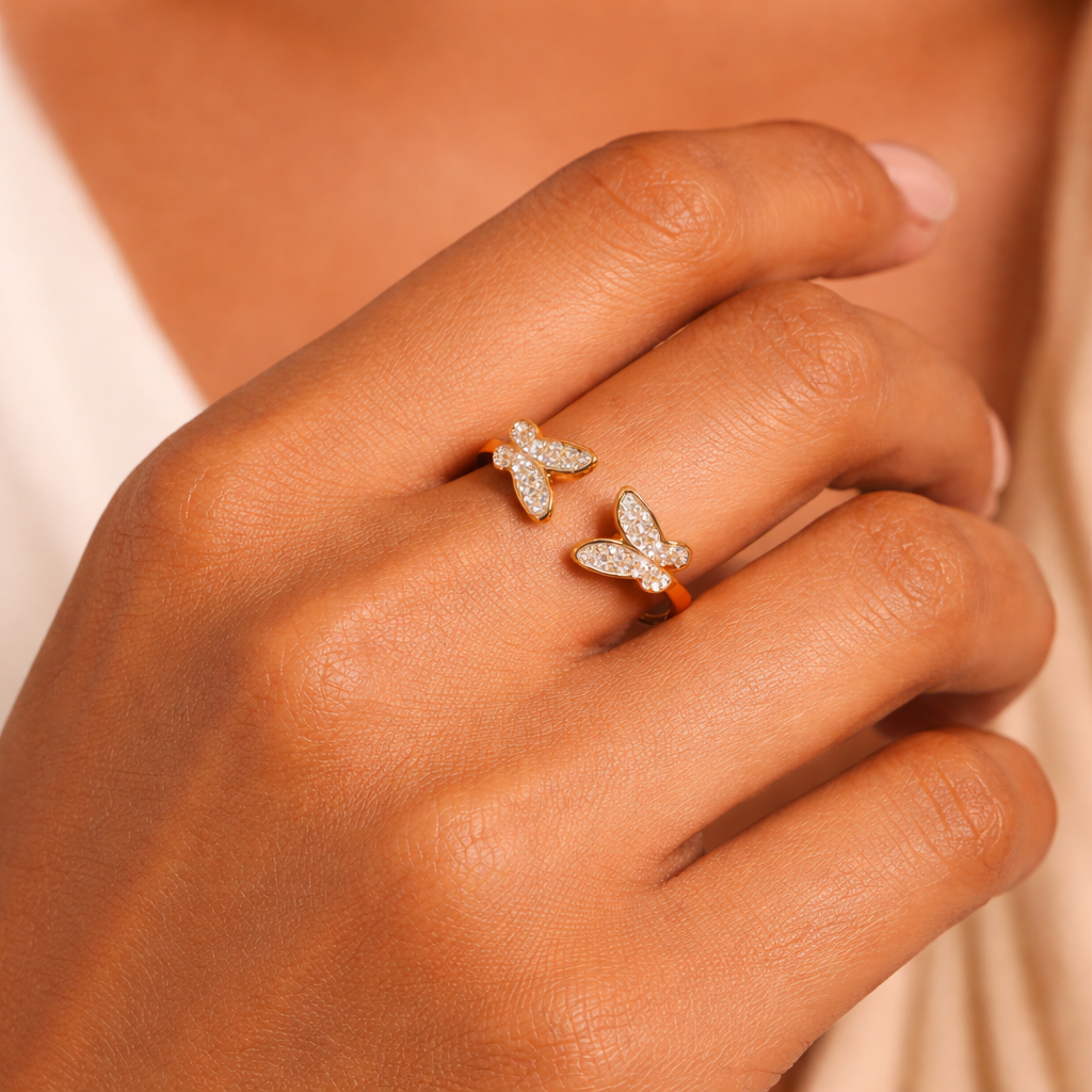 Butterfly Crystal Open Ring