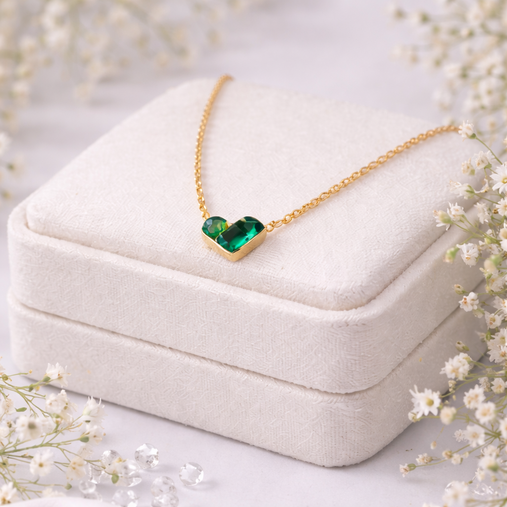 Vector green duo necklace