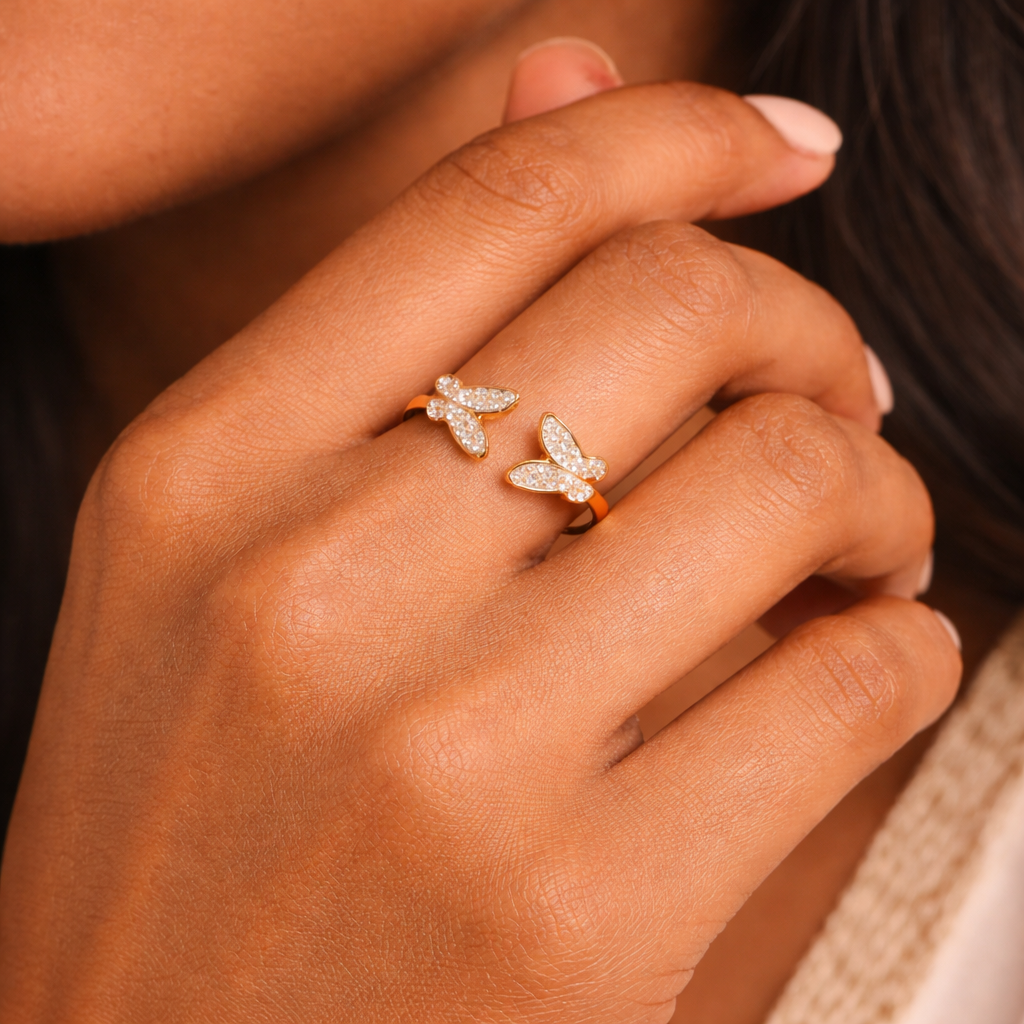 Butterfly Crystal Open Ring