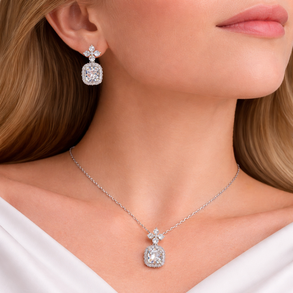 Trinity Sparkle Jewellery Set Diamond White