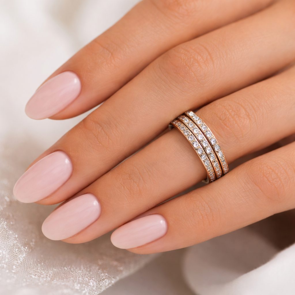 Sparkling triple strip cz ring