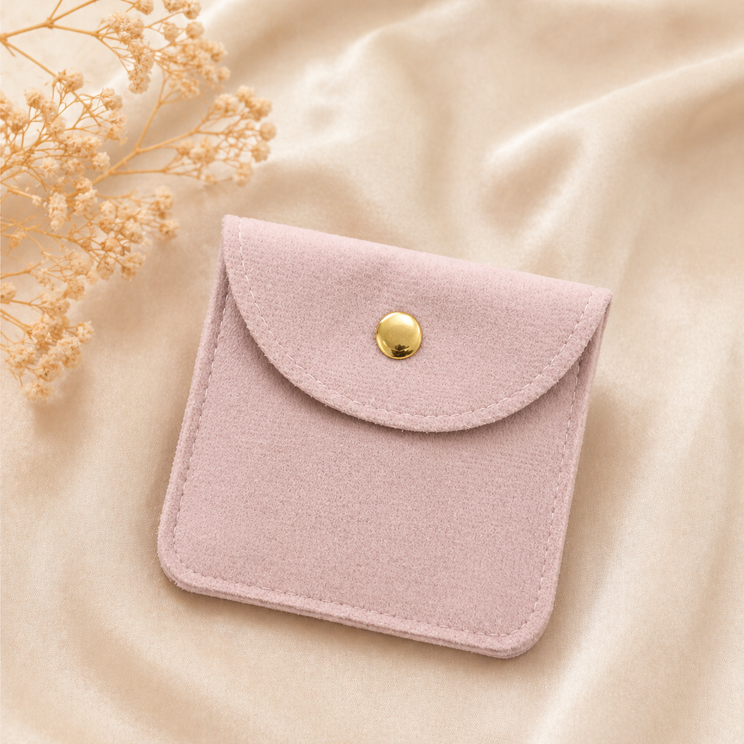 Luxury Velvet Jewelry Gift Pouch – Soft Pink Premium Gift Packaging (Zarinoor)