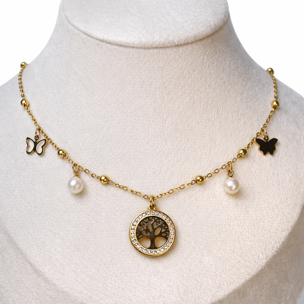 Golden Butterfly Grace Necklace