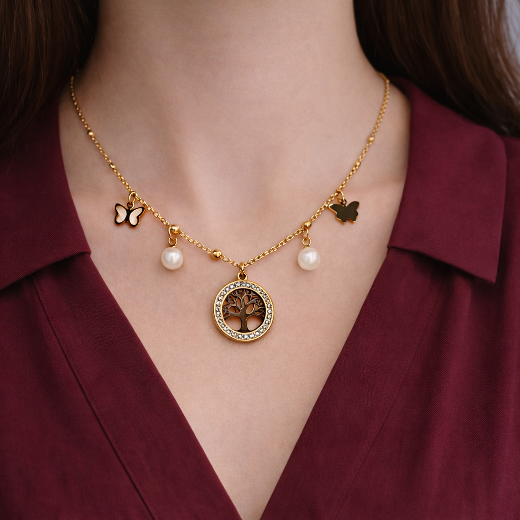 Golden Butterfly Grace Necklace