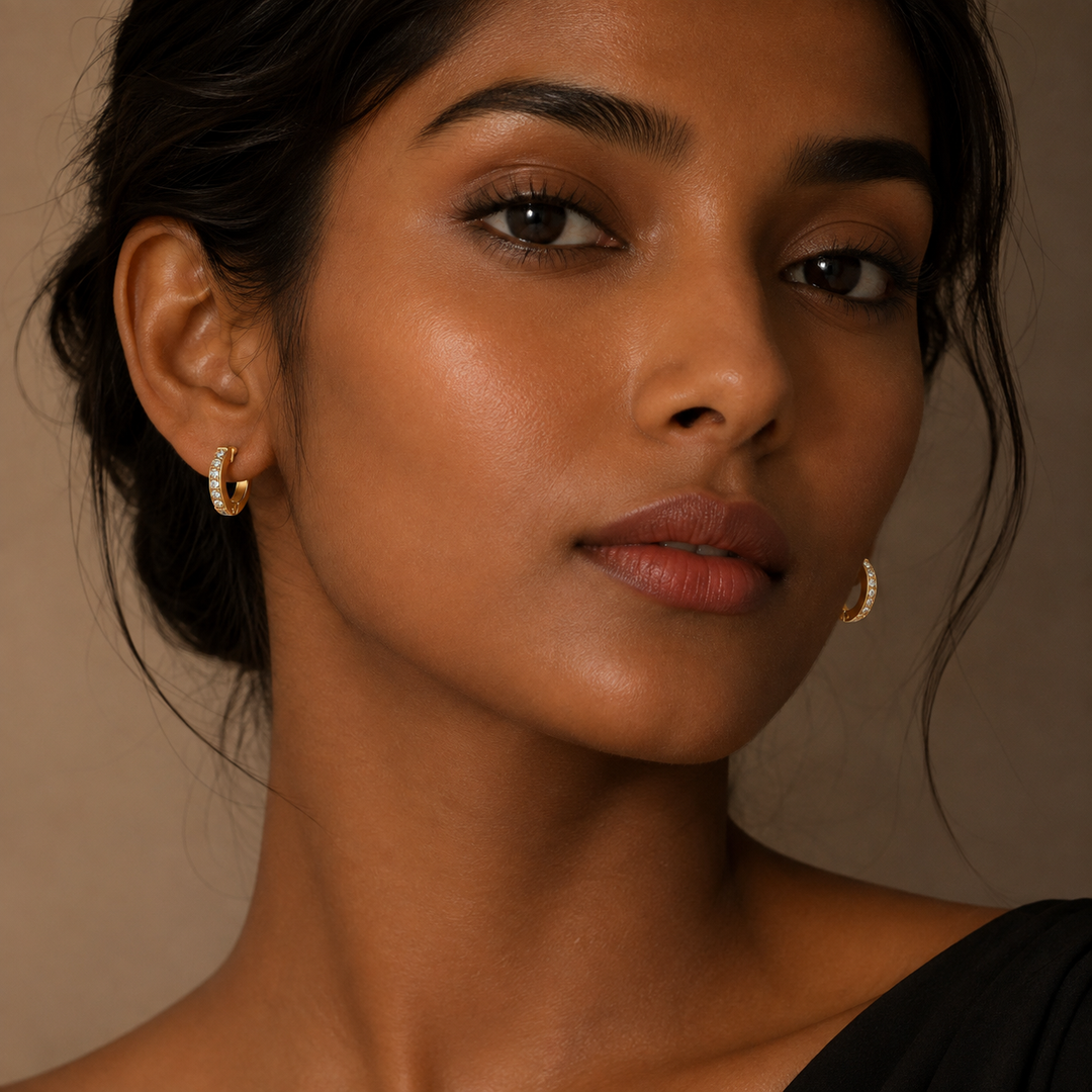 Celeste Crystal Huggie Earrings