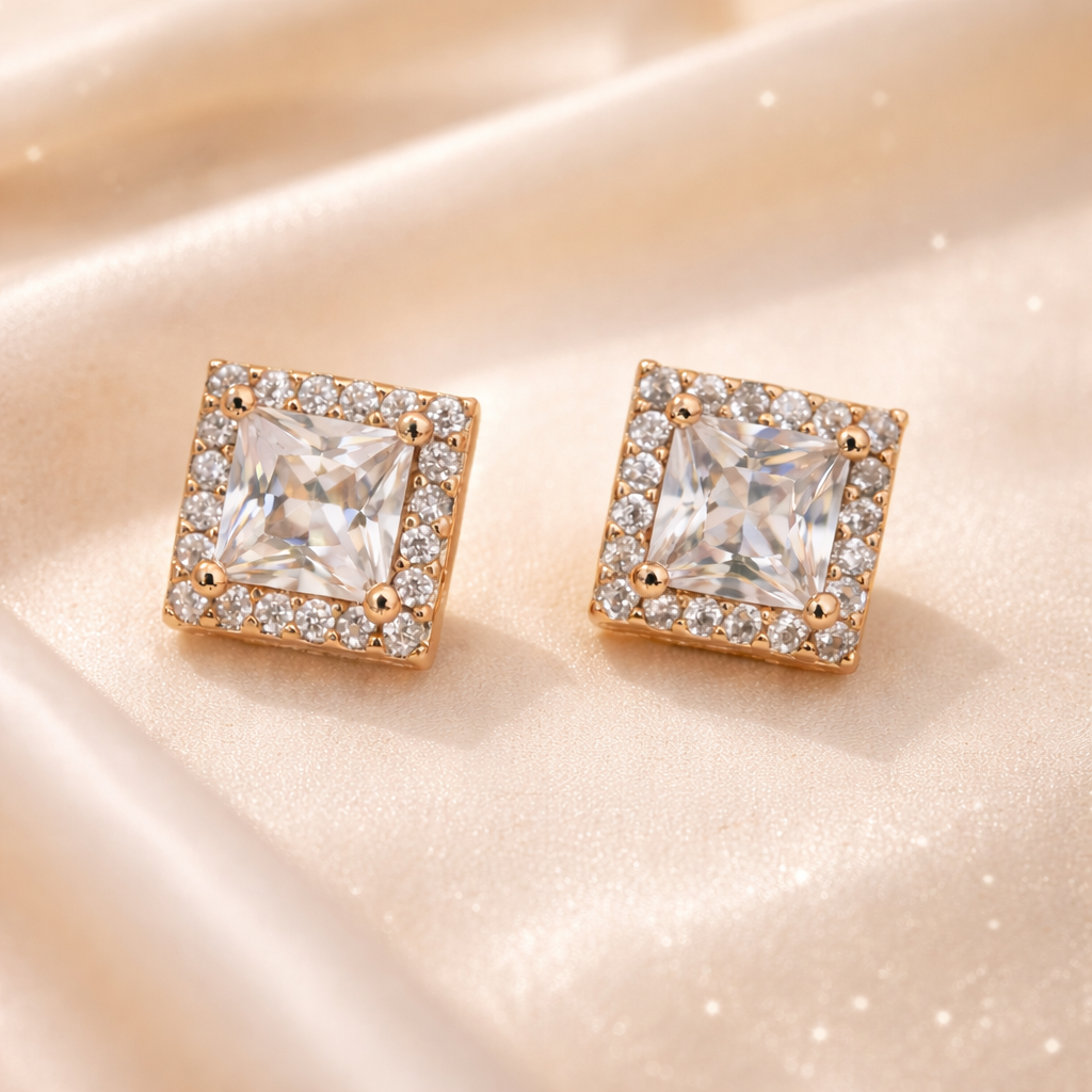 Royal Frame Crystal Studs