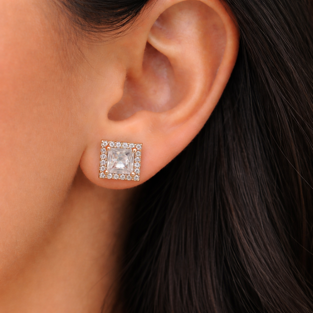 Royal Frame Crystal Studs