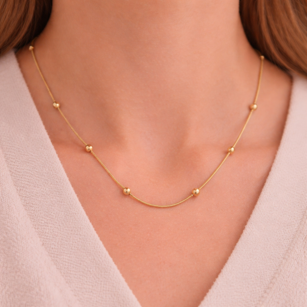 Golden Bead Grace Necklace