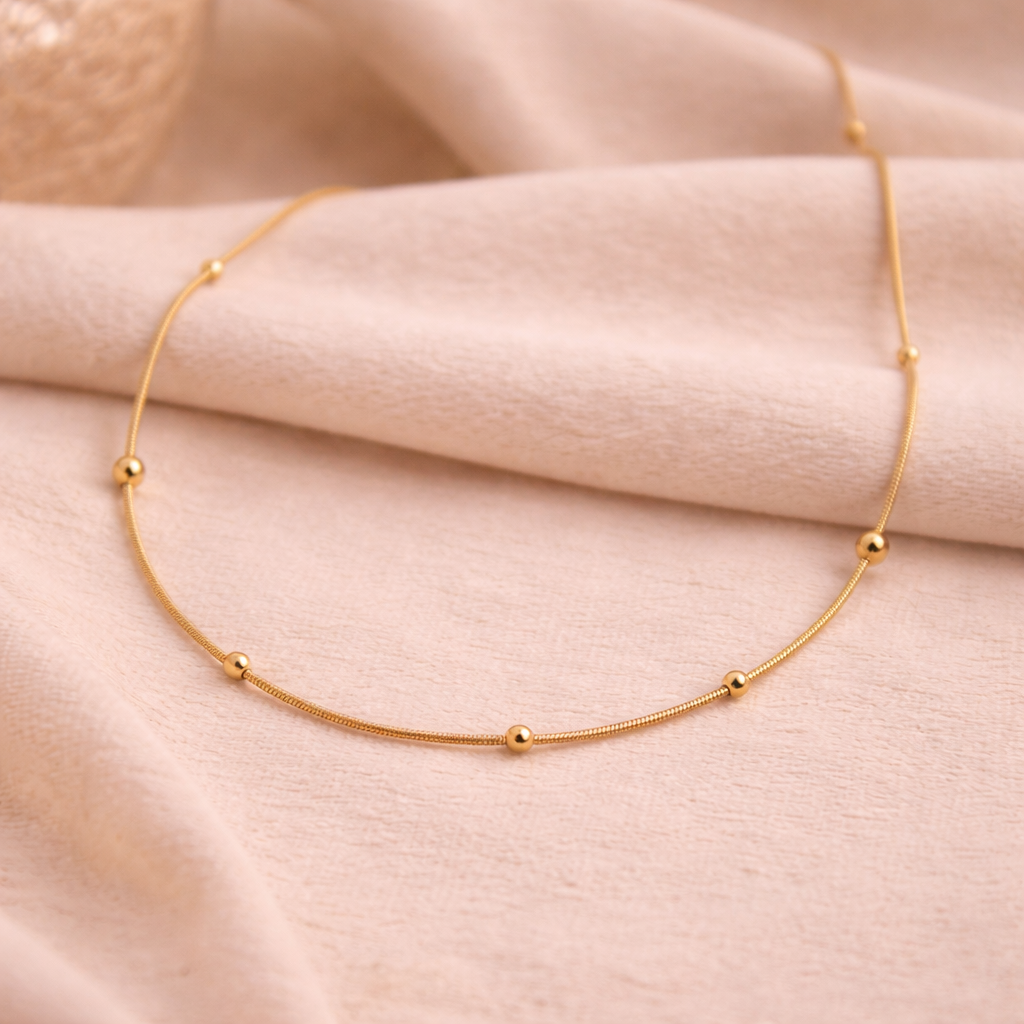 Golden Bead Grace Necklace