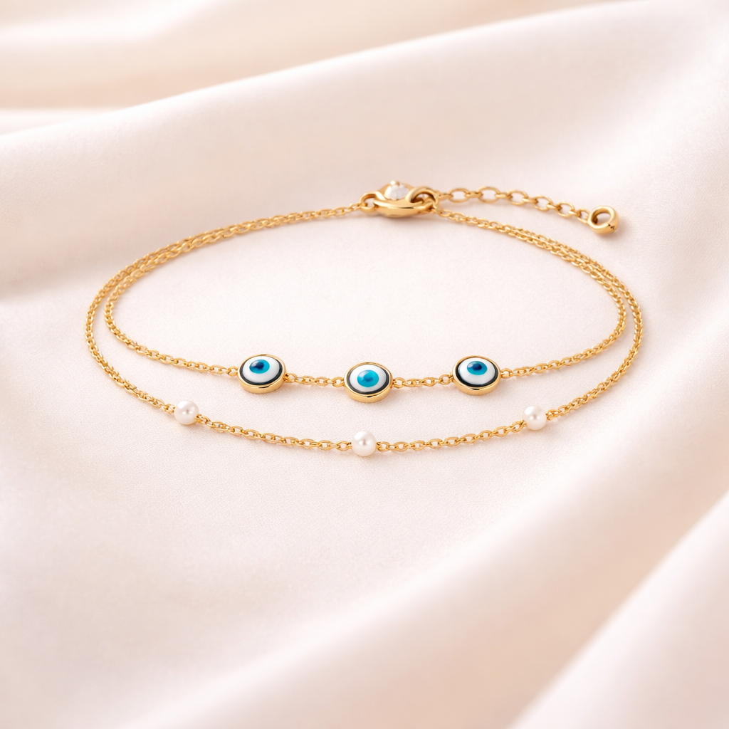 Multi evil eye chain bracelet