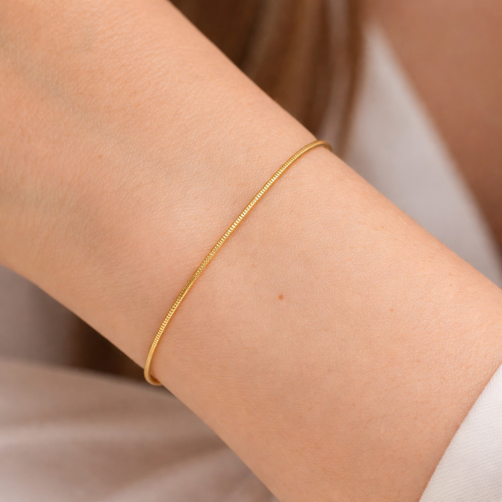 Elegant Gold Snake Chain Bracelet with Lobster Clasp | Minimalist Jewelry