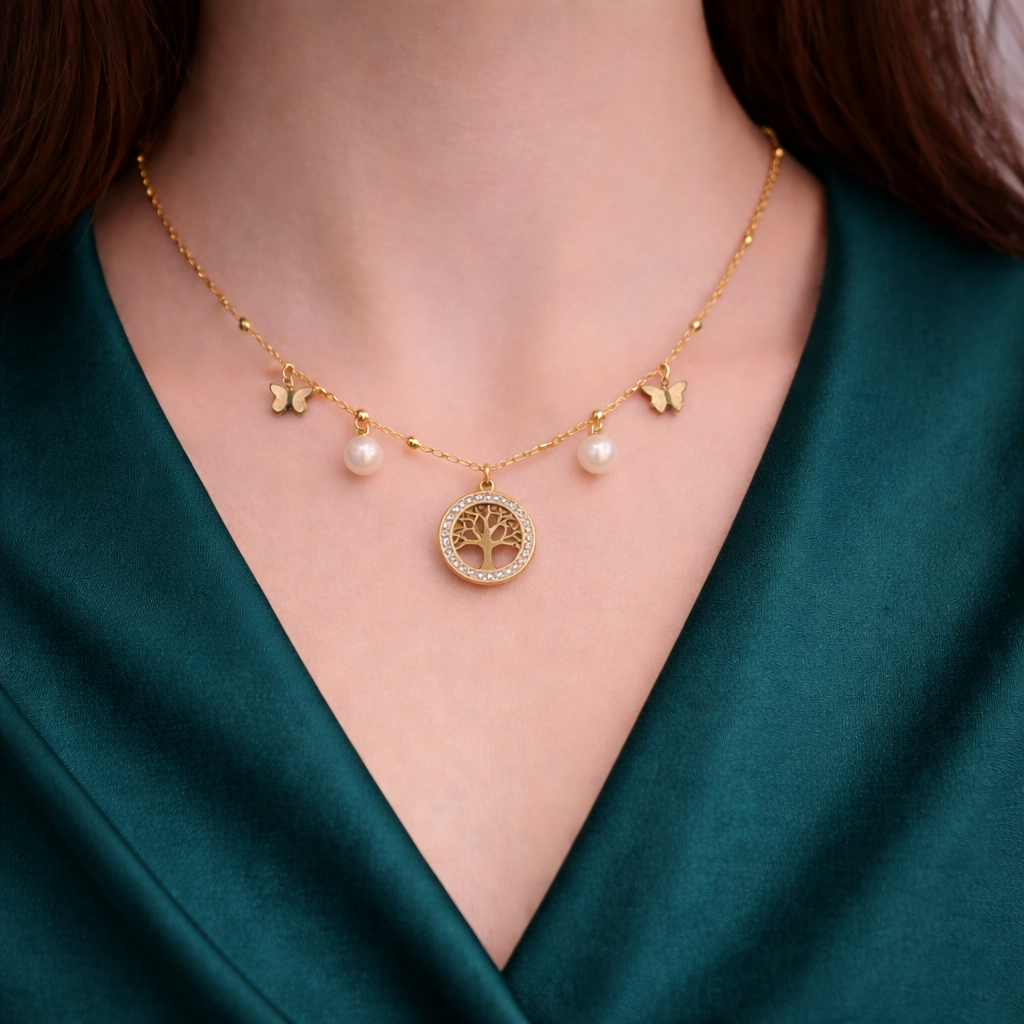 Golden Butterfly Grace Necklace