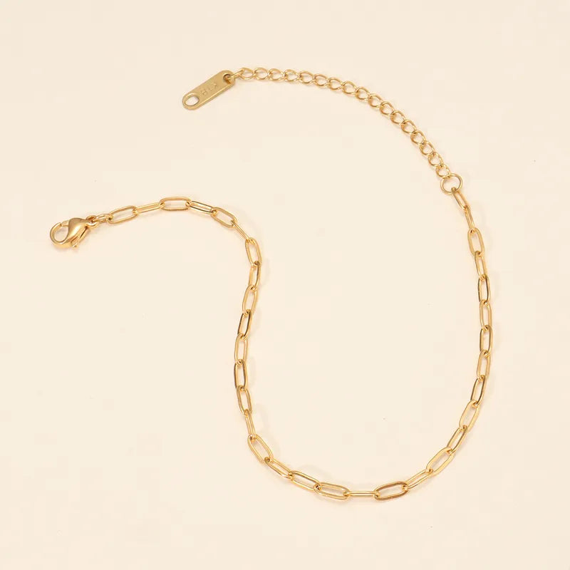 Minimal Gold Link Bracelet with Lobster Clasp | Elegant Chain Jewelry