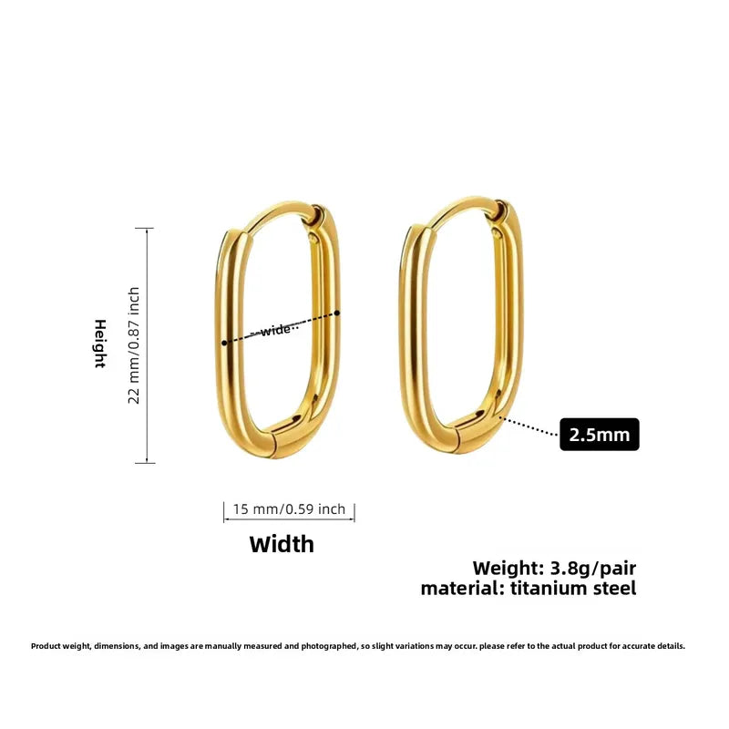 Oval Gold Hoop Earrings | Minimal Statement Jewelry | Oval 15×22 mm |