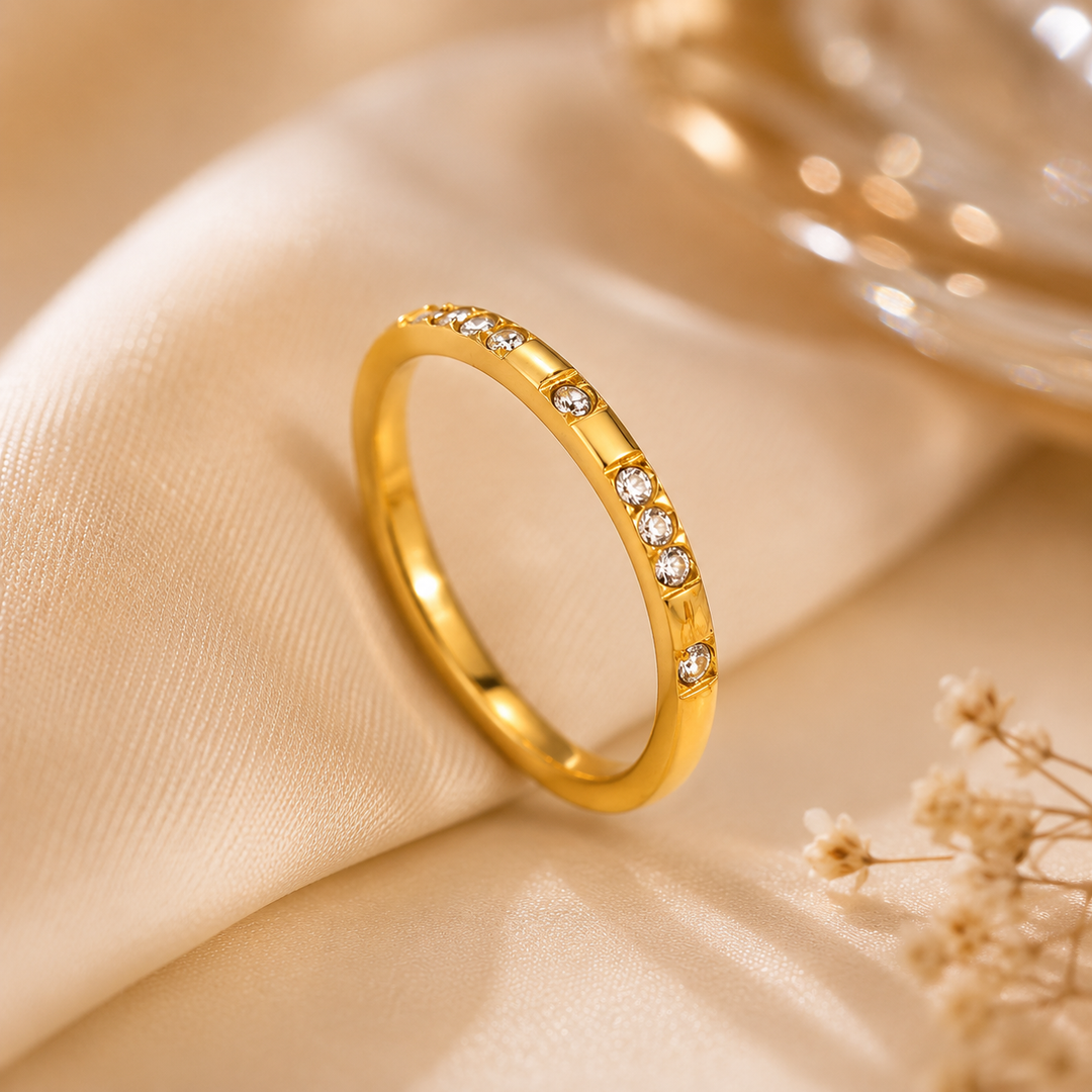 Crystal Band Ring for Women | Waterproof | Minimalist Ring