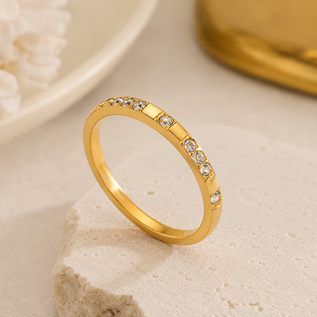 Crystal Band Ring for Women | Waterproof | Minimalist Ring