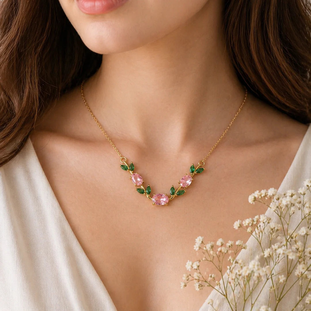Pink Tulip Bloom Combo Set | Zarinoor