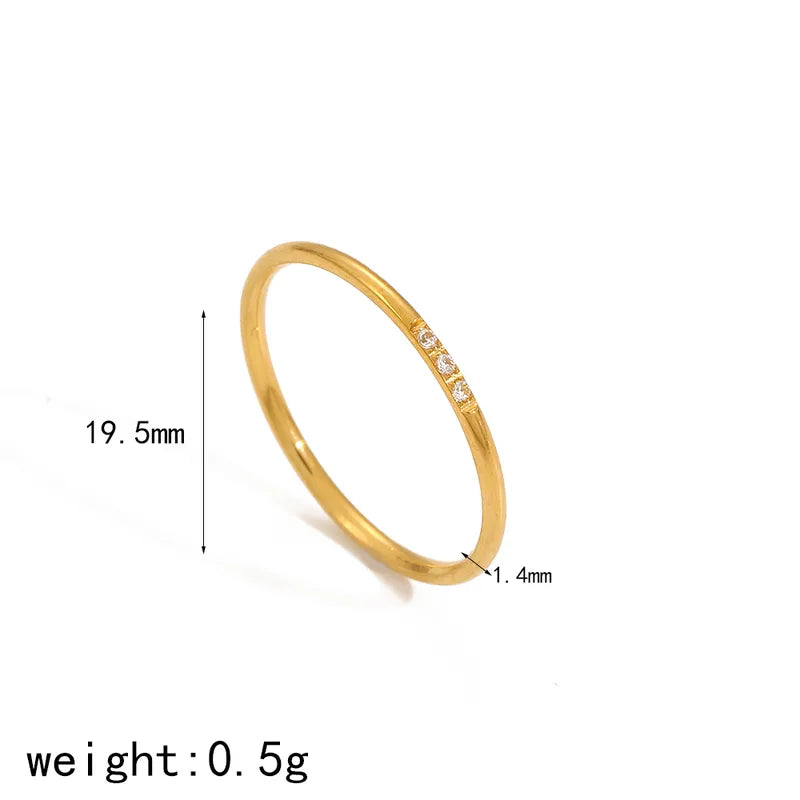 Minimalist Crystal Ring for Women | Waterproof Non-Tarnish 304 Stainless Steel Stackable Ring