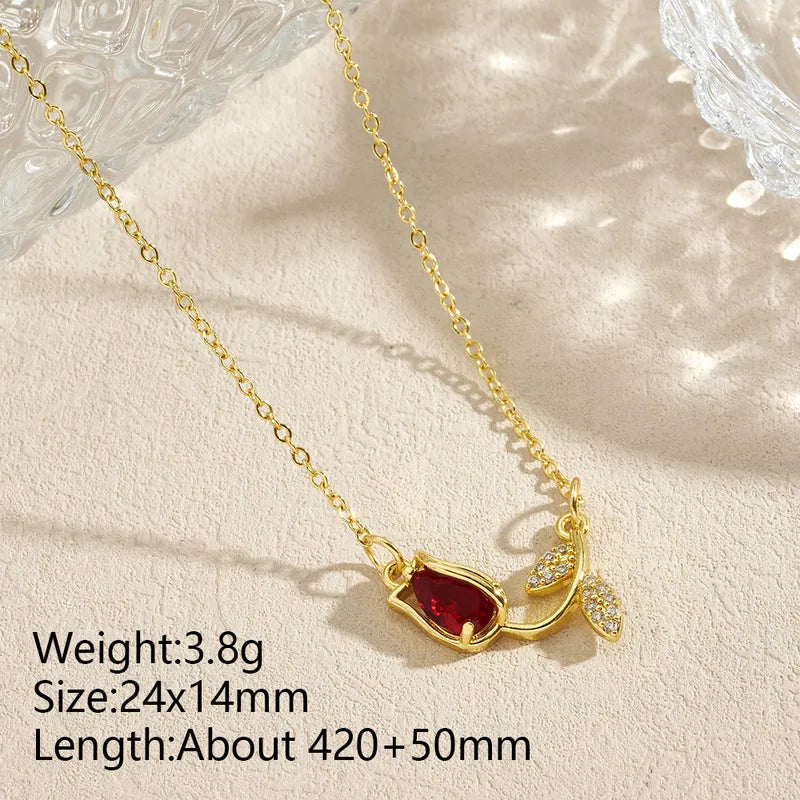 Royal Red Tulip Necklace | Zarinoor