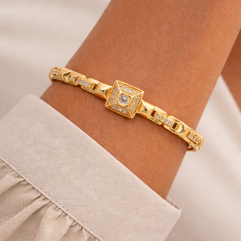 Classic square accent bracelet